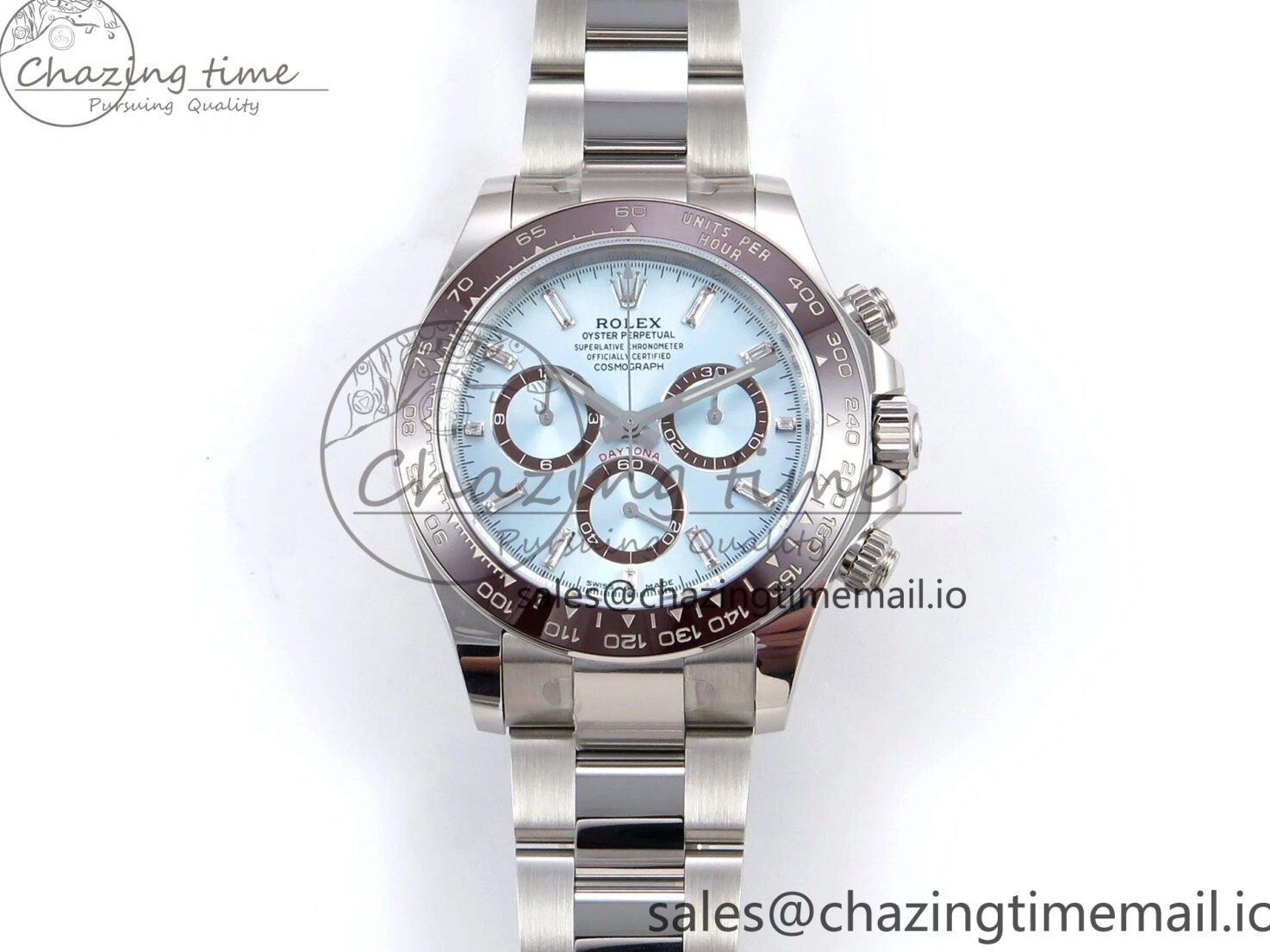 0110 UrbanStyle Daytona 116506 AR+SF 1:1 Best Edition Ice Blue Brown Dial Crystal Markers on SS Bracelet SH 1009